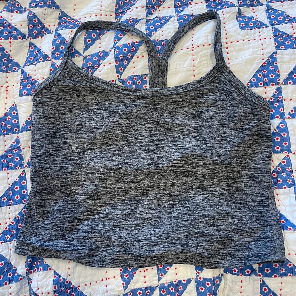 Beyond Yoga Space Dye Gray Racerback Tank Top
